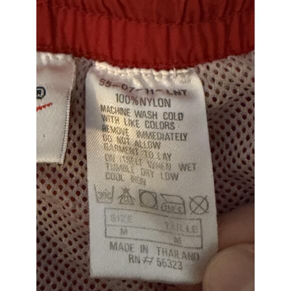 Nike Shorts Mens M Red Nylon Swim Trunks Mesh Lined Logo Running Blokecore - Picture 5 of 11